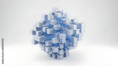 Interconnected cubes symbolize business and the future of technology in a creative design