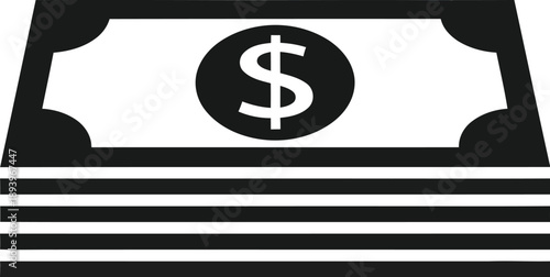 Stack of money bills with dollar sign