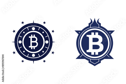 Bitcoin Cryptocurrency Symbol Silhouette Black Digital Currency 