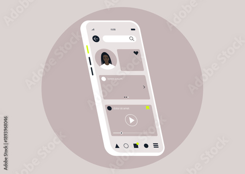 A mobile phone screen displays a sleek social media profile, highlighting user interactions and engaging elements during a dynamic online experience.