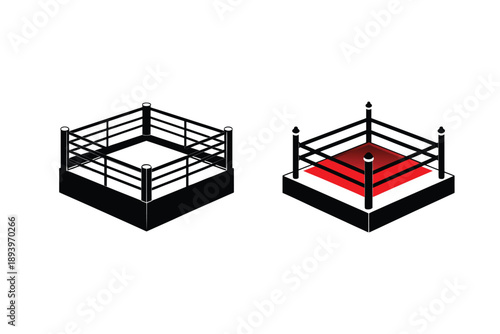 Boxing Ring Silhouette Icon Vector Illustration Sports Arena 