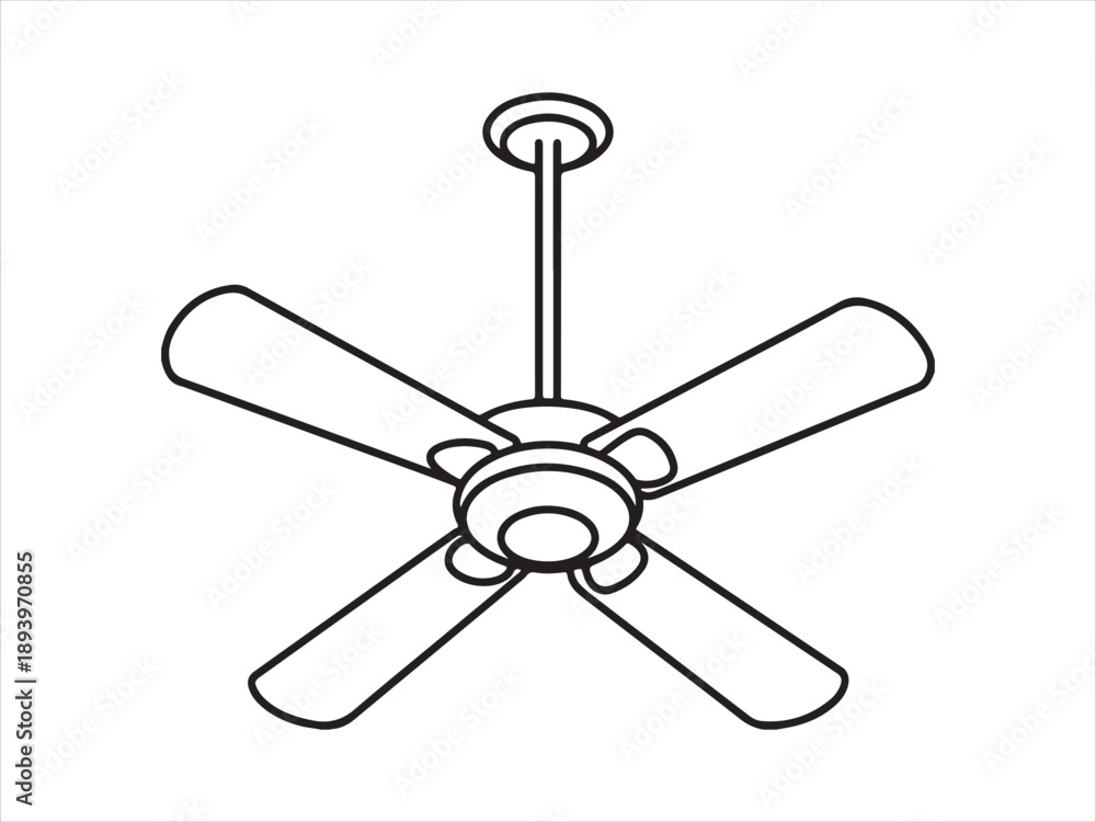Obraz premium Ceiling Fan Collection Illustration vector. Ceiling fan icon concept outline symbol design. 