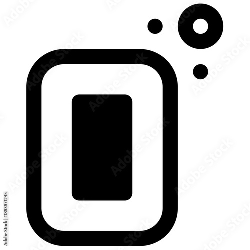 Soap making. Outlined stroke vector icon with black-filled details.