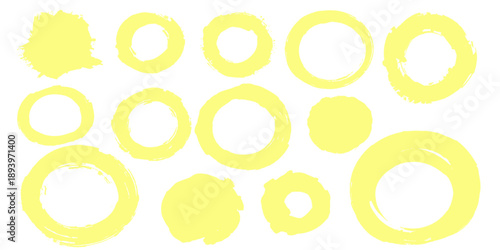 Vector illustration of an abstract yellow background design with a circular pattern texture of gold and green paper shapes including round elements and seamless art icons for a vintage wallpaper