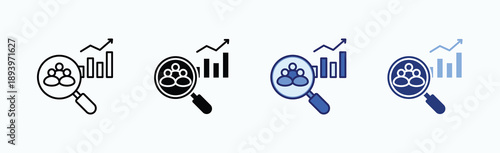 Demographic Icon Sheet Multiple Style Collection Isolated Vector