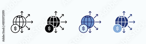 Expansion Icon Sheet Multiple Style Collection Isolated Vector