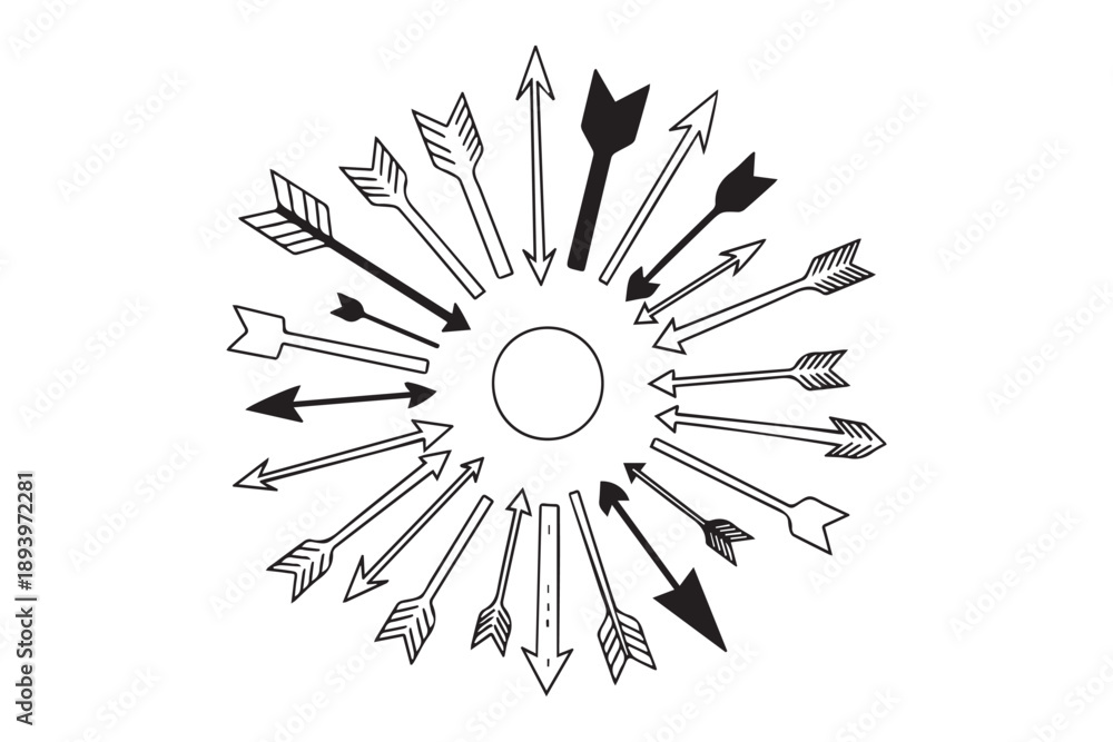 Obraz premium arrow pointed center circle