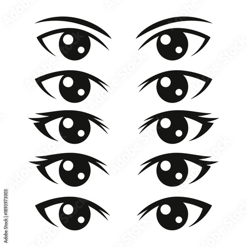 A collection of cartoon eyes in varying expressions and styles
