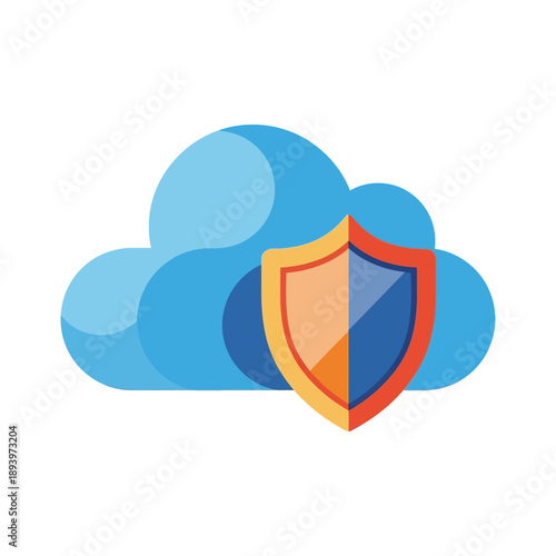 Cloud Security Shield Protection Icon.