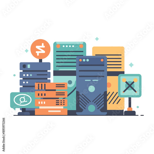 Servers and data storage devices.