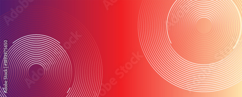 Abstract modern gradient horizontal template background. Trendy bright circle lines creative design. Minimal style graphic elements. Suit for poster, cover, banner, flyer, brochure, presentation