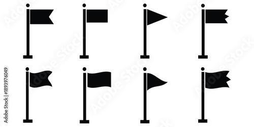 Waving flag icon. Different flag icons set.