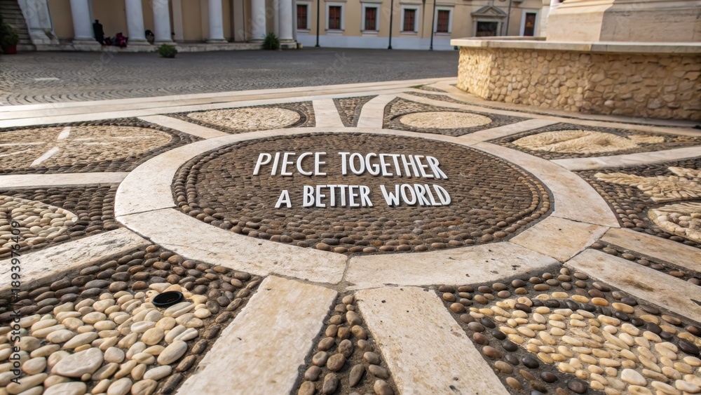 Fototapeta premium Inspirational Message Embedded in Artistic Stone Pathway Design