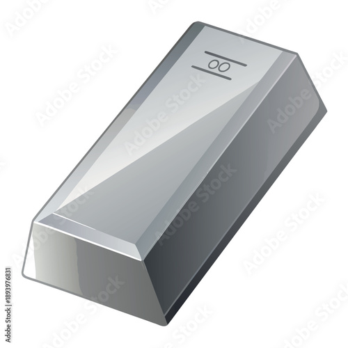 Shiny silver bar illustration with smooth reflections