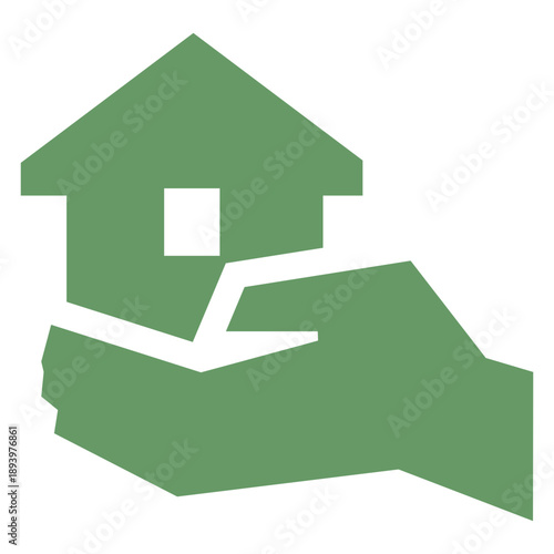 Hand holding house icon