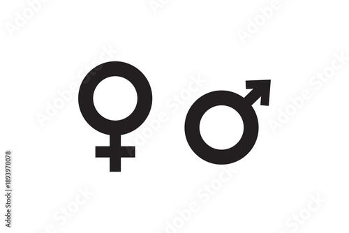 Male and female, man and woman, boy and girl. Symbol of the feminine and masculine. Sex symbolism. EPS 10. Vector illustrations