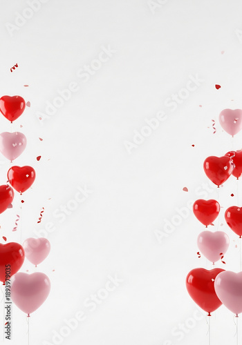 Red Pink Balloons Float Beautifully for Love