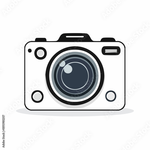 Illustration of a modern camera lens on a sleek device from a front viewpoint