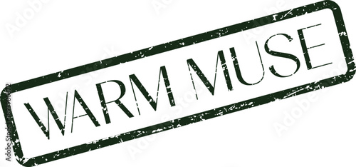 Authentic Grunge Green Ink Stamp Impression Displaying Warm Muse Words