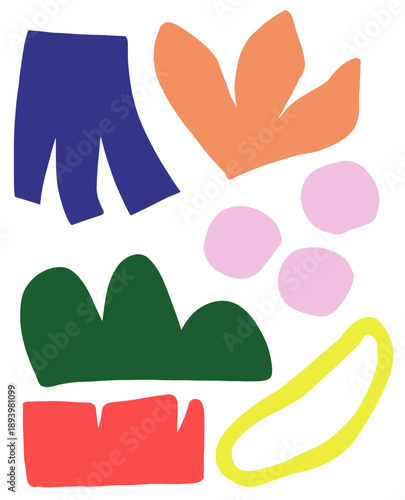 Colorful Flat Abstract Organic Shapes Collection