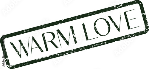 Warm Love grunge textured rubber stamp conveying deep affection and heartfelt emotion