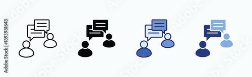 Conversation Icon Sheet Multiple Style Collection Isolated Vector