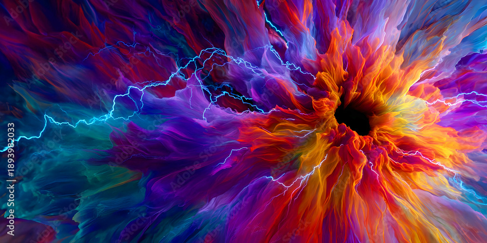 Naklejka premium Abstract colorful Vivid Light Eruption background, ai generated.