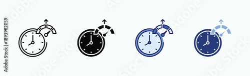 Uptime Icon Sheet Multiple Style Collection Isolated Vector