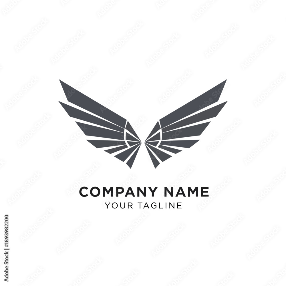 Obraz premium Wing Logo Design with Lines.