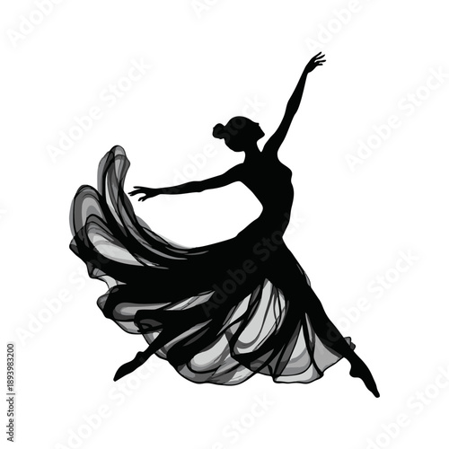 silhouette of a ballerina
