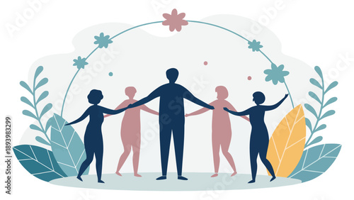 Diverse group of people holding hands in unity and cooperation