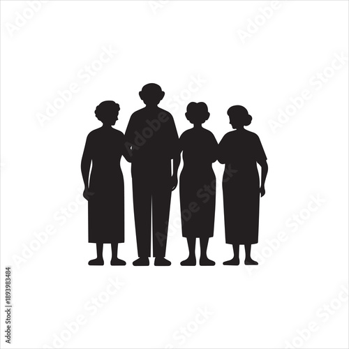 senior silhouettes collection, elderly silhouettes.