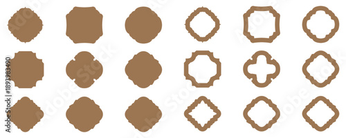 Set of islamic shape illustration design blank islamic shape template vector 