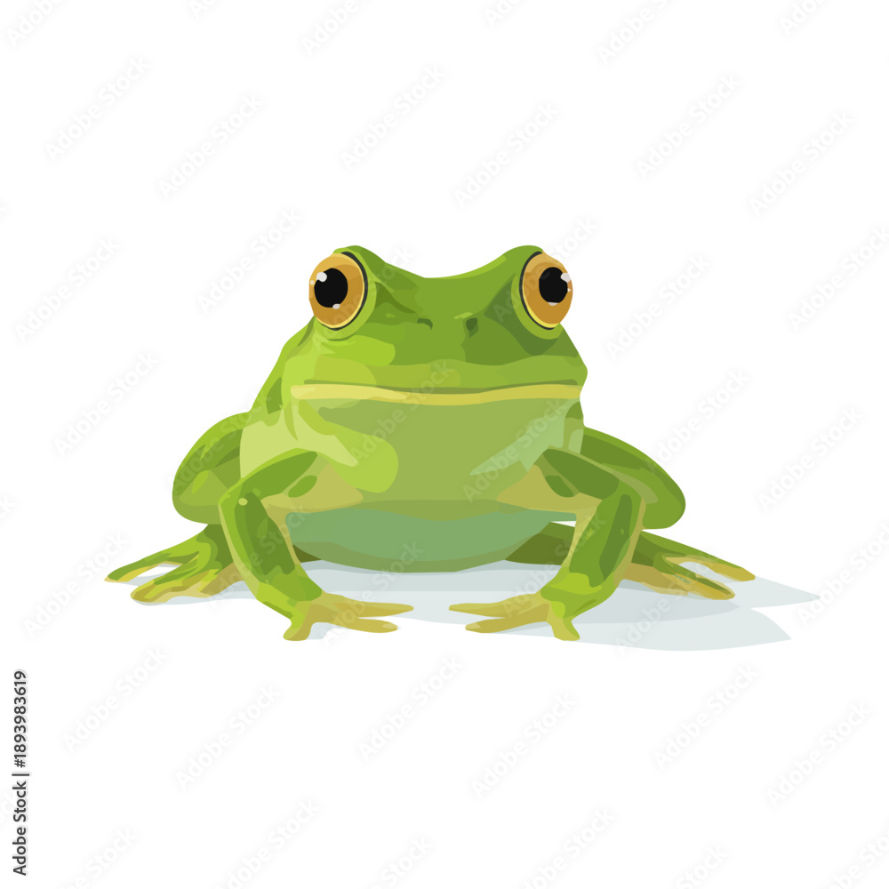 Obraz premium 2D minimalist flat vector of a Frog, contemporary clean design isolated on white.
