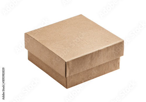 Square, light brown cardboard box