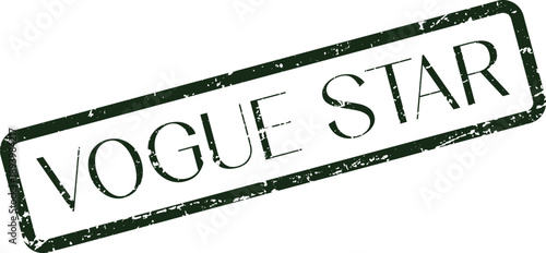 Authentic grunge stamp featuring Vogue Star text, perfect for celebrity style branding and standout fashion themes