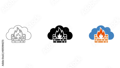 cloud firewall protects against threats and unauthorized access with secure network icons