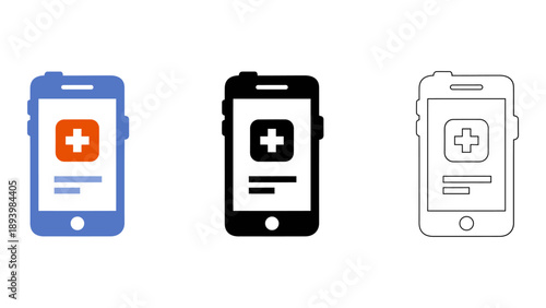 Smartphone medical notification icons representing digital health alerts and reminders