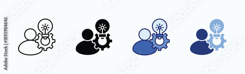 Proactive Icon Sheet Multiple Style Collection Isolated Vector