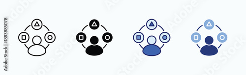 Adapt Icon Sheet Multiple Style Collection Isolated Vector