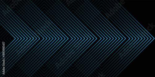 Modern abstract black background with glowing blue techno layers, overlapping on a dark space, decorated with futuristic elements. Suitable for banners, flyers, cards, or brochures.