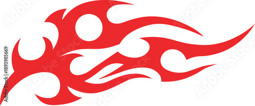 Red flame car sticker vector for racing decals