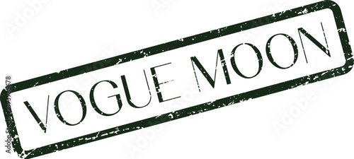 Vogue Moon elegant branding stamp with a distressed green texture for stylish creative projects