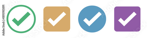 Check mark icons set. Check marks symbol collection. Simple check mark. Quality sign icon.