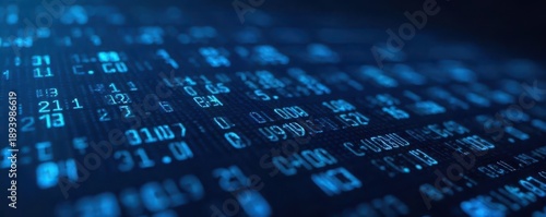 A sleek and modern binary code background graphic in blue tones, perfect for technology or coding-related designs , internet, security
