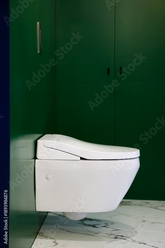 White smart toilet