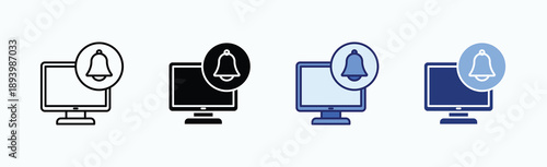 Notification Icon Sheet Multiple Style Collection Isolated Vector