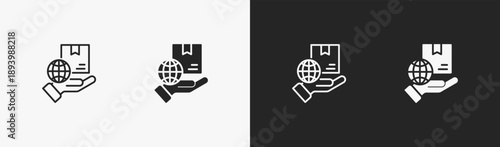 Set of logistic icon in black and white collection