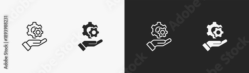 Set of service icon in black and white collection