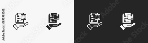 Set of procurement icon in black and white collection